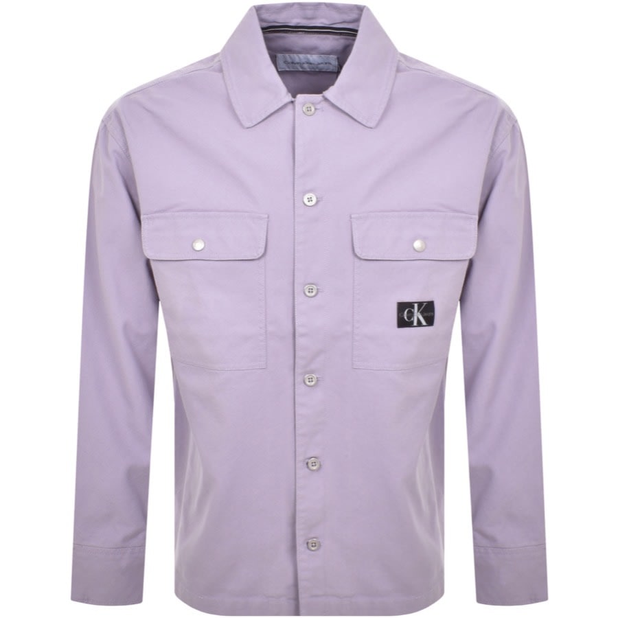 Image number 1 for Calvin Klein Workwear Utility Overshirt Lilac