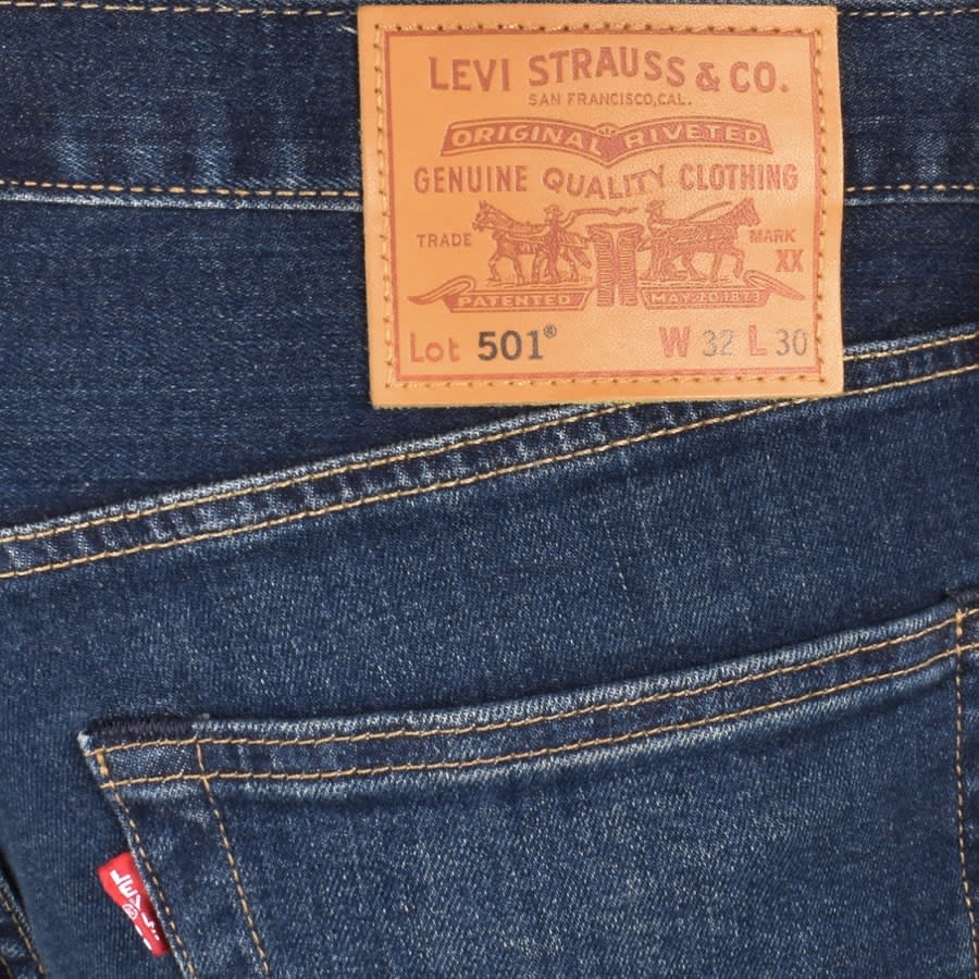Image number 3 for Levis 501 Original Fit Jeans Dark Wash Blue