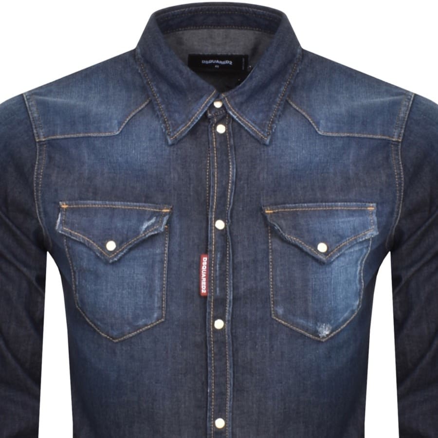 Image number 2 for DSQUARED2 Classic Western Denim Shirt Blue