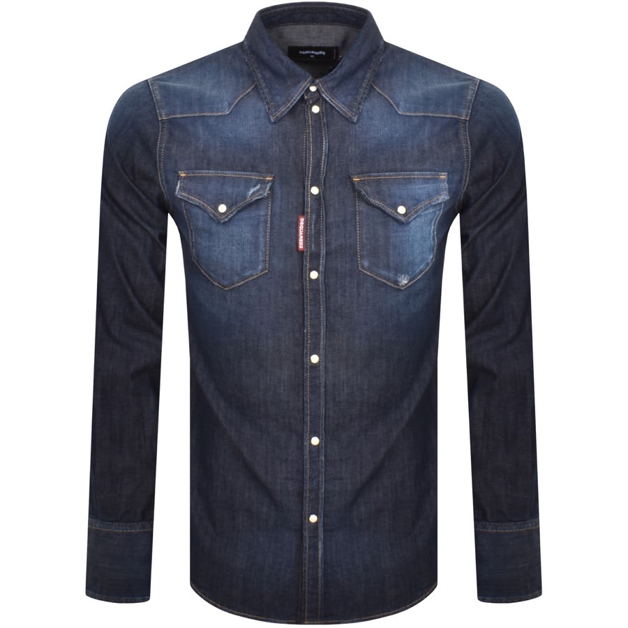 Image number 1 for DSQUARED2 Classic Western Denim Shirt Blue