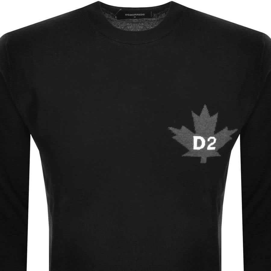 Image number 2 for DSQUARED2 Logo Knit Jumper Black