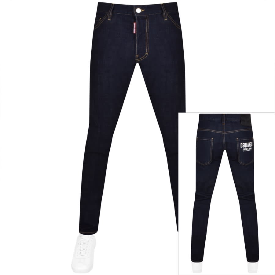 Image number 1 for DSQUARED2 Skater Slim Fit Jeans Navy
