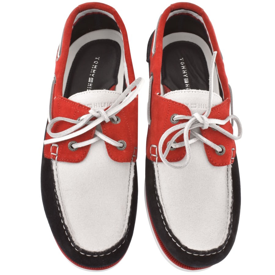 Image number 2 for Tommy Hilfiger Core Suede Boat Shoes Red