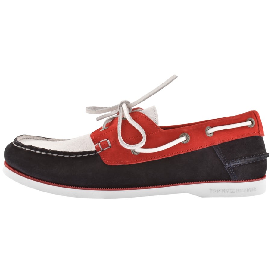 Image number 1 for Tommy Hilfiger Core Suede Boat Shoes Red