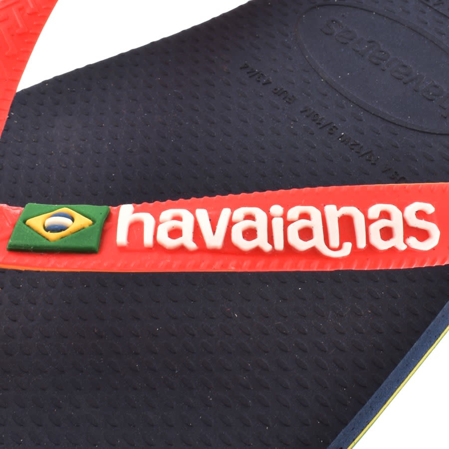 Havaianas brasil logo flip flops in navy