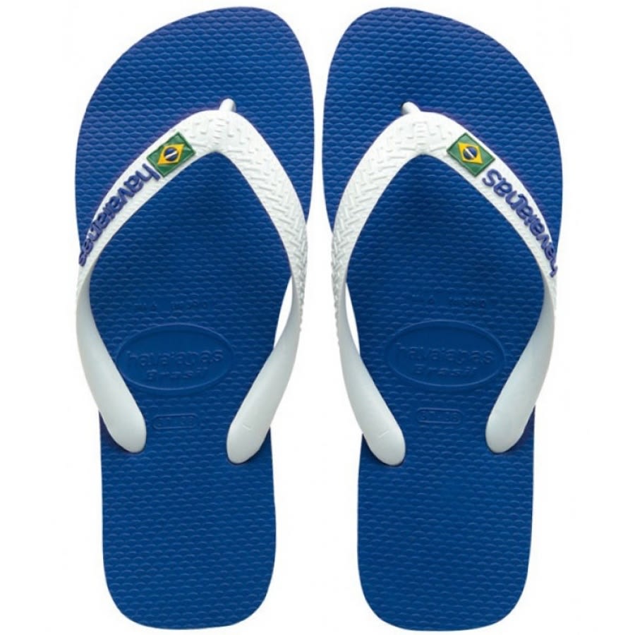 Image number 3 for Havaianas Brazil Logo Flip Flops Blue