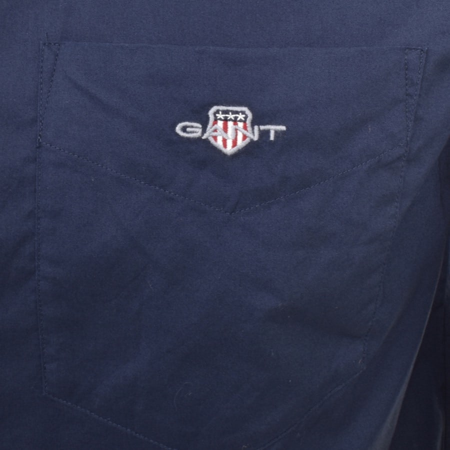 Image number 3 for Gant Poplin Long Sleeved Shirt Navy