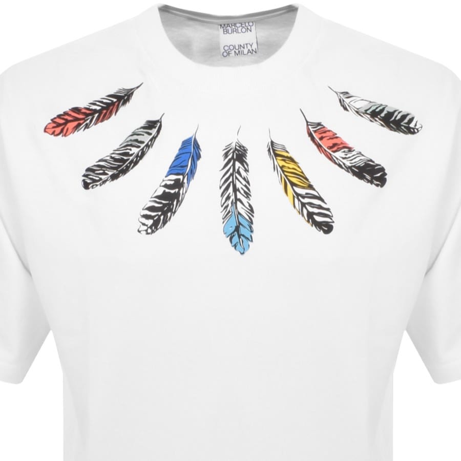 Image number 2 for Marcelo Burlon Feather T Shirt White