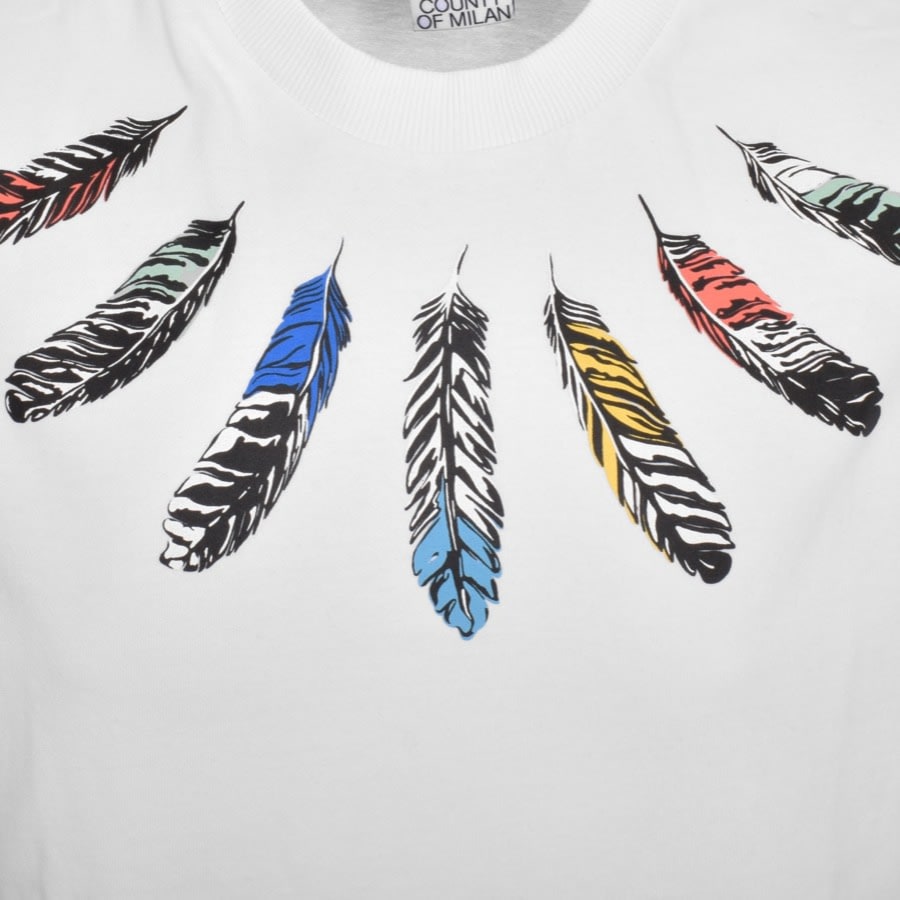 Image number 3 for Marcelo Burlon Feather T Shirt White
