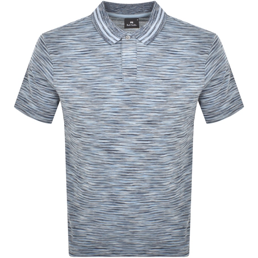 Image number 1 for Paul Smith Striped Polo T Shirt Blue