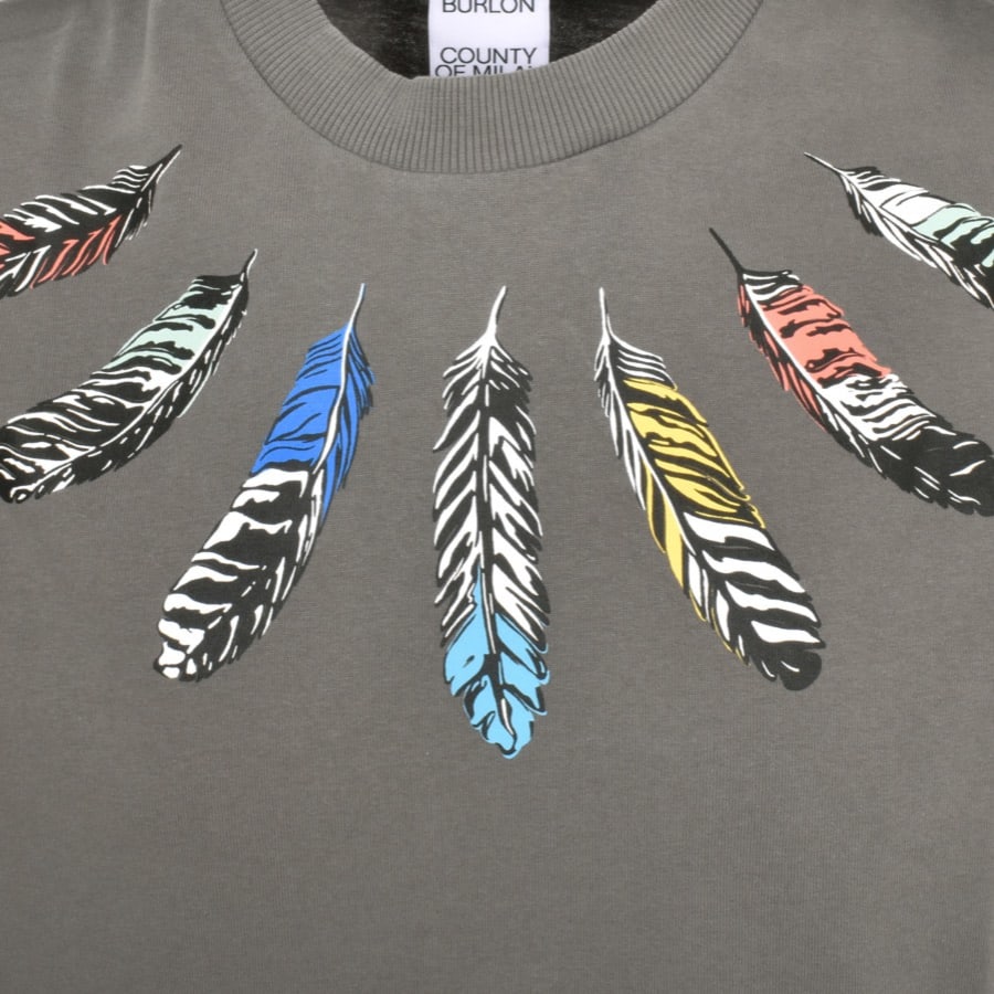 Image number 3 for Marcelo Burlon Feather T Shirt Grey