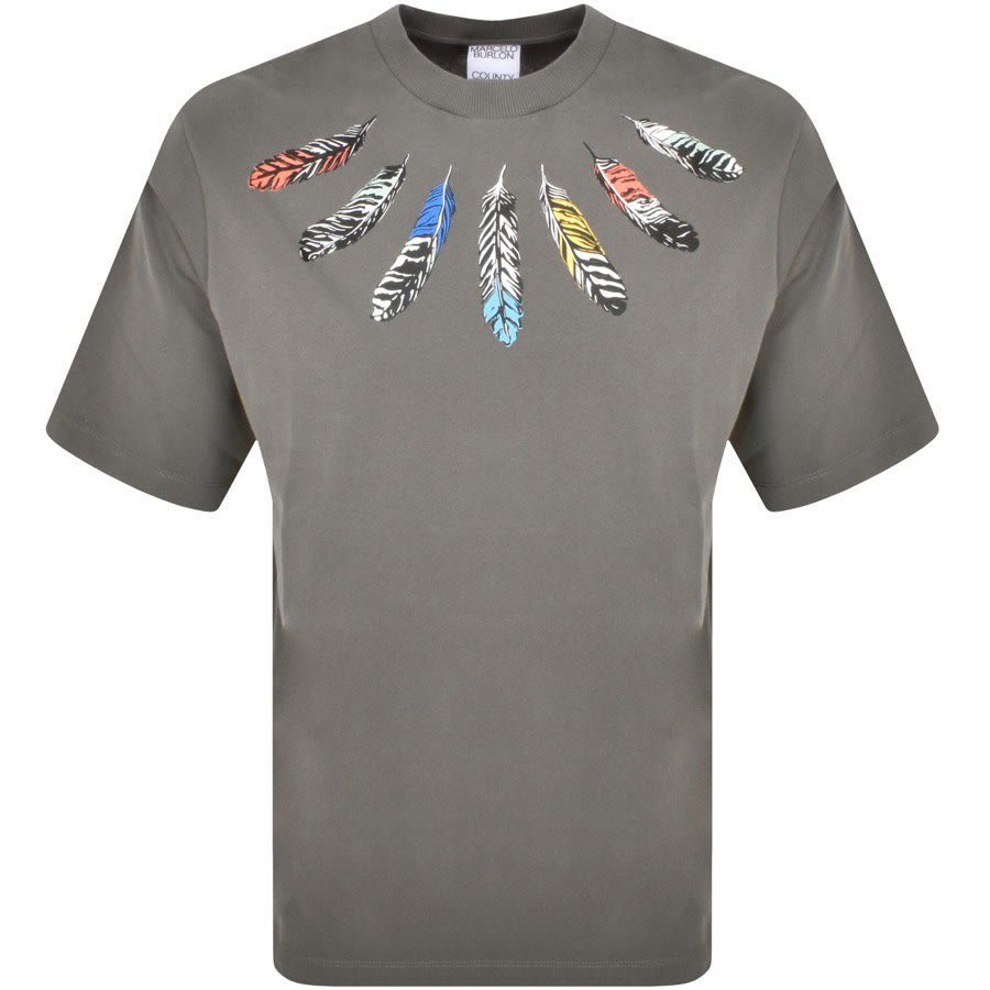 Image number 1 for Marcelo Burlon Feather T Shirt Grey