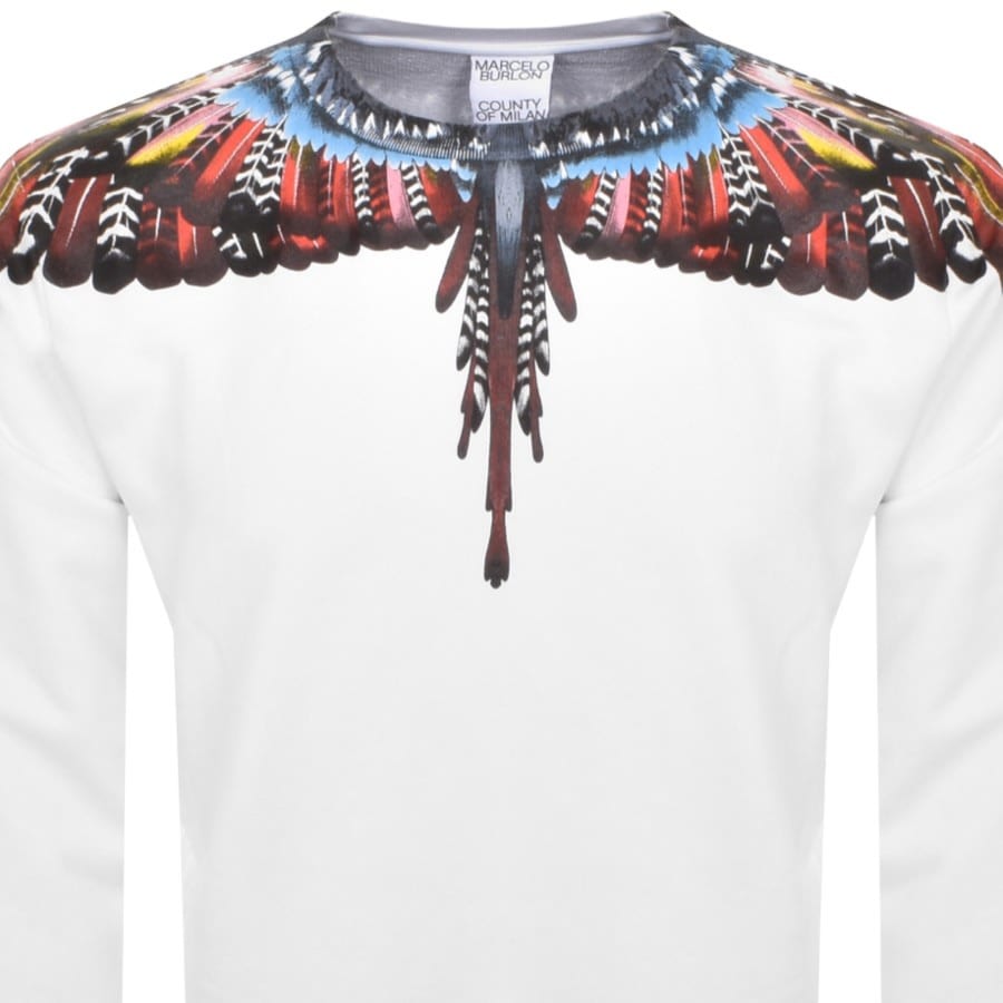 Image number 2 for Marcelo Burlon Grizzly Wings Sweatshirt White