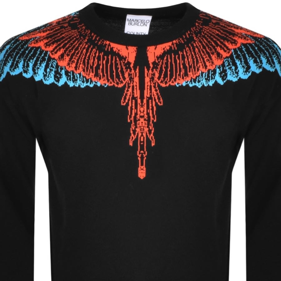 Image number 2 for Marcelo Burlon Icon Wings Knit Jumper Black