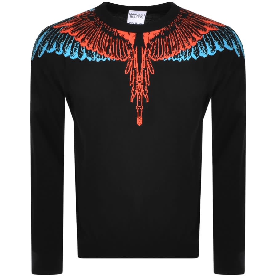 Image number 1 for Marcelo Burlon Icon Wings Knit Jumper Black