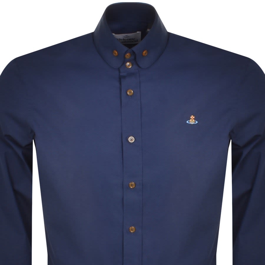 Image number 2 for Vivienne Westwood Krall Long Sleeved Shirt Navy