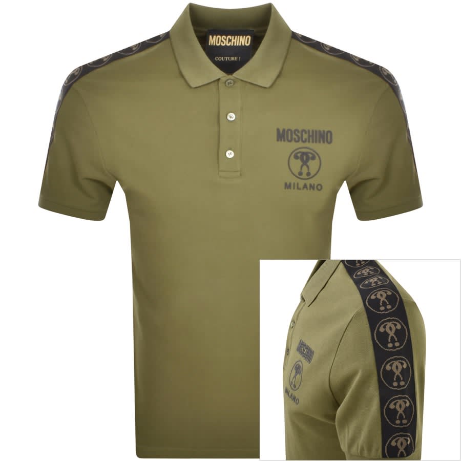 Image number 1 for Moschino Jaquard Polo T Shirt Green