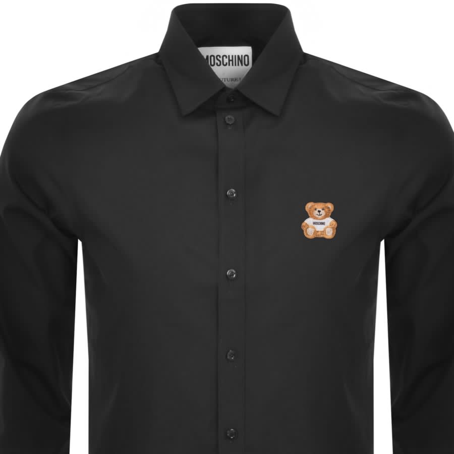 Image number 2 for Moschino Long Sleeve Teddy Patch Shirt Black