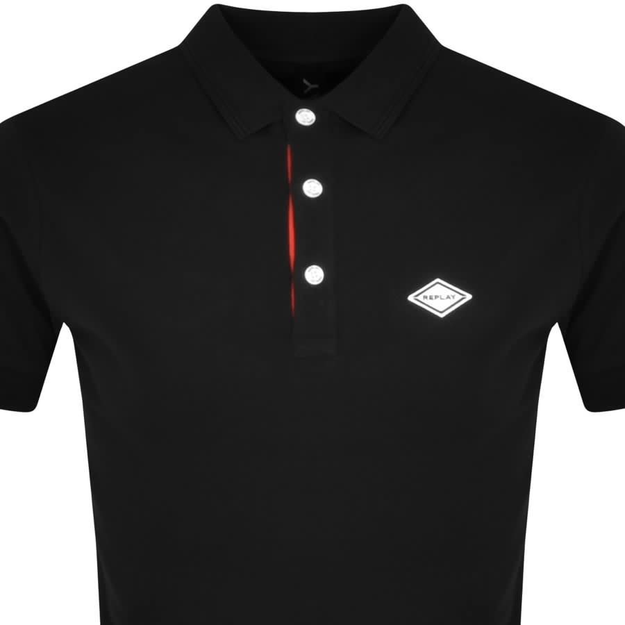 Image number 2 for Replay Short Sleeved Logo Polo T Shirt Black