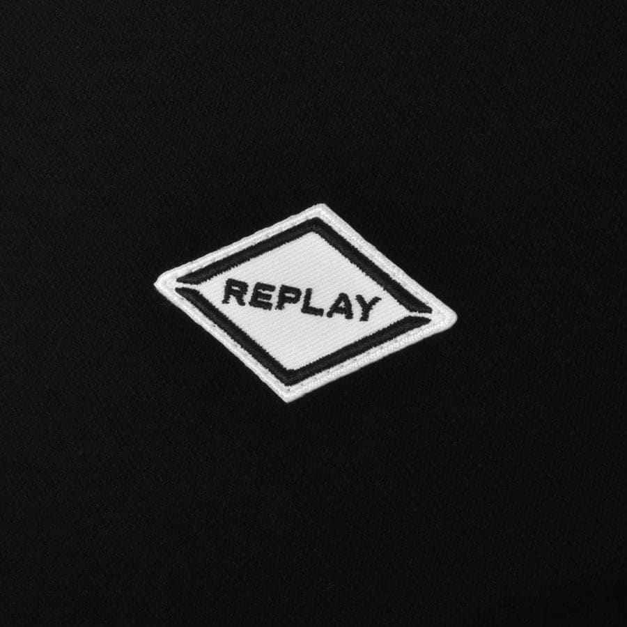 Image number 3 for Replay Short Sleeved Logo Polo T Shirt Black