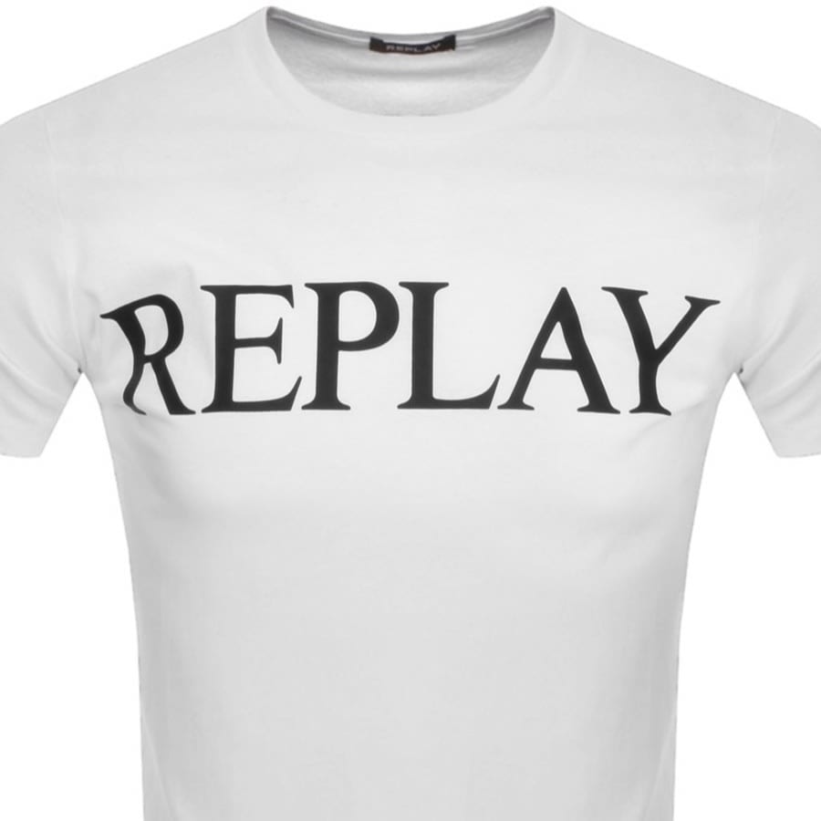 Image number 2 for Replay Logo Crew Neck T Shirt White