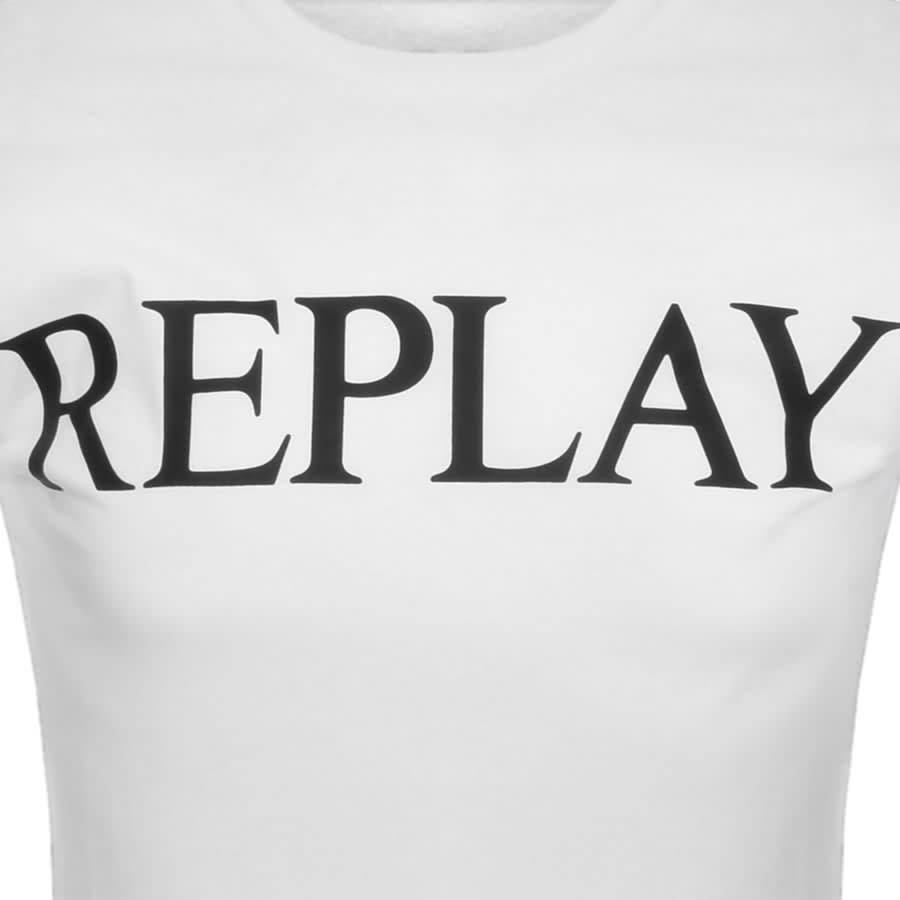 Image number 3 for Replay Logo Crew Neck T Shirt White