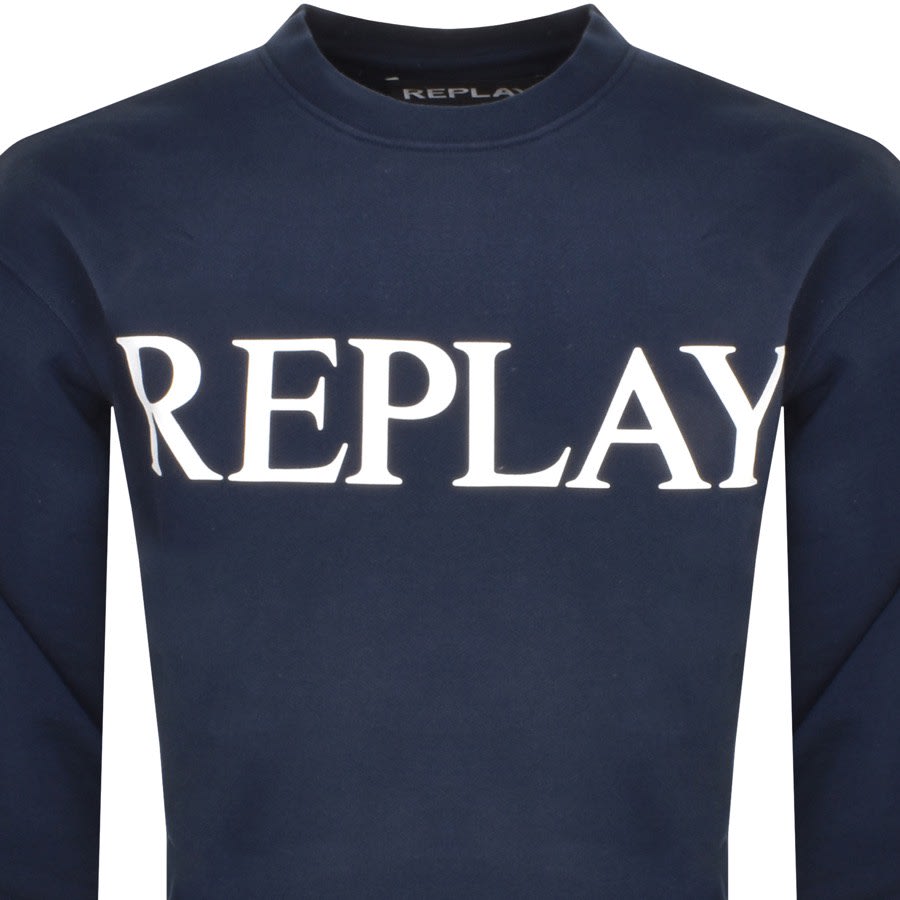 Image number 2 for Replay Crew Neck Sweatshirt Navy