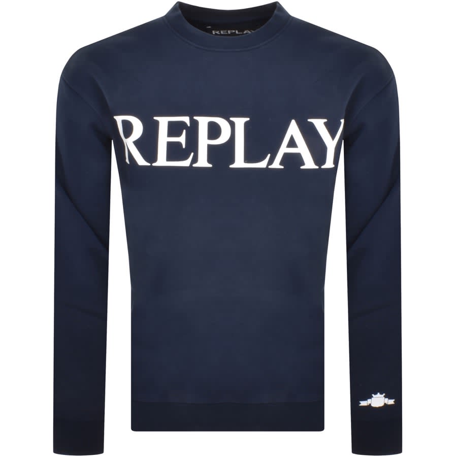 Image number 1 for Replay Crew Neck Sweatshirt Navy