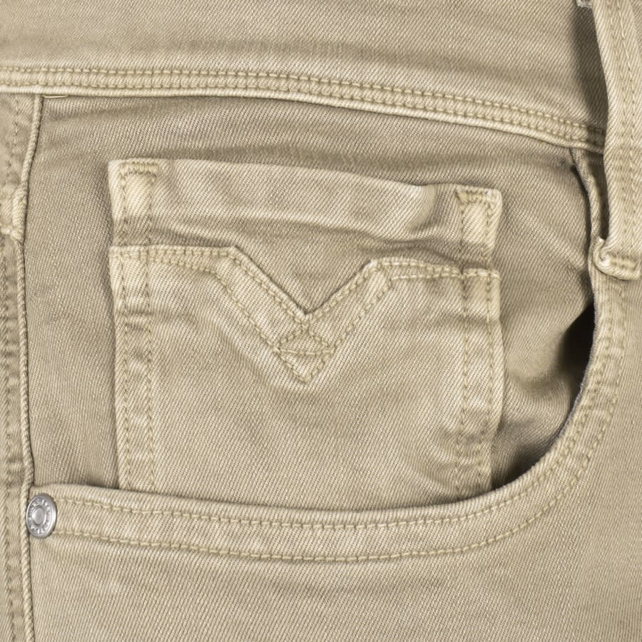 Image number 4 for Replay Anbass Hyperflex Jeans Beige