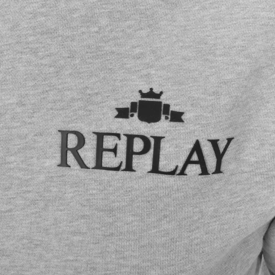 Image number 3 for Replay Logo Hoodie Grey