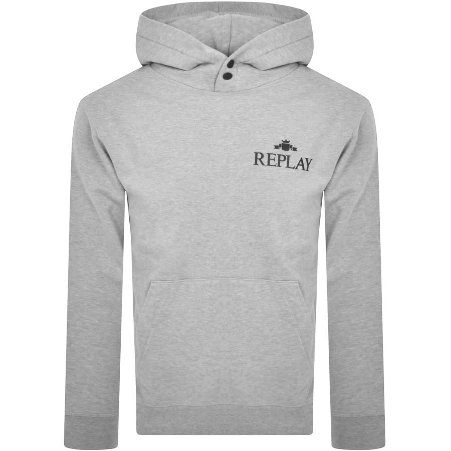 Image number 1 for Replay Logo Hoodie Grey