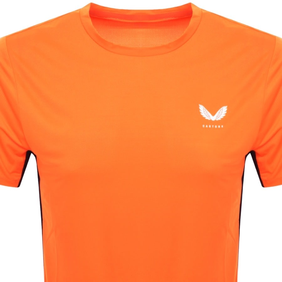 Image number 2 for Castore Mix Mesh Performance T Shirt Orange