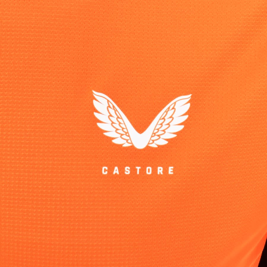 Image number 4 for Castore Mix Mesh Performance T Shirt Orange