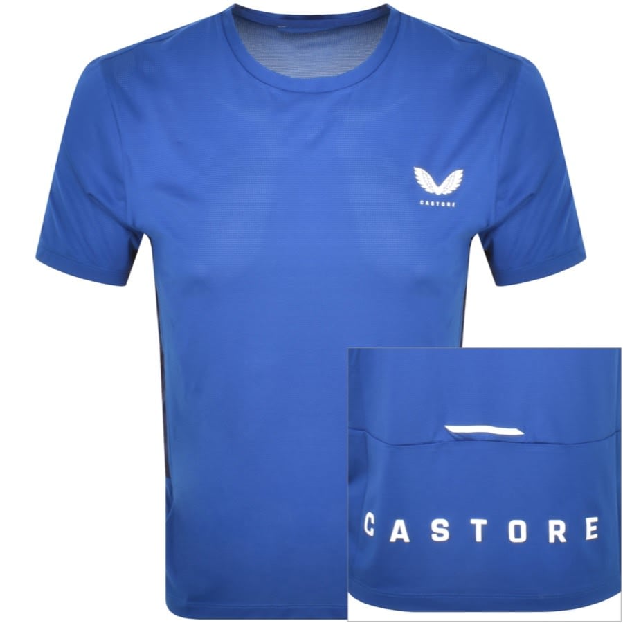Image number 1 for Castore Mix Mesh Performance T Shirt Blue