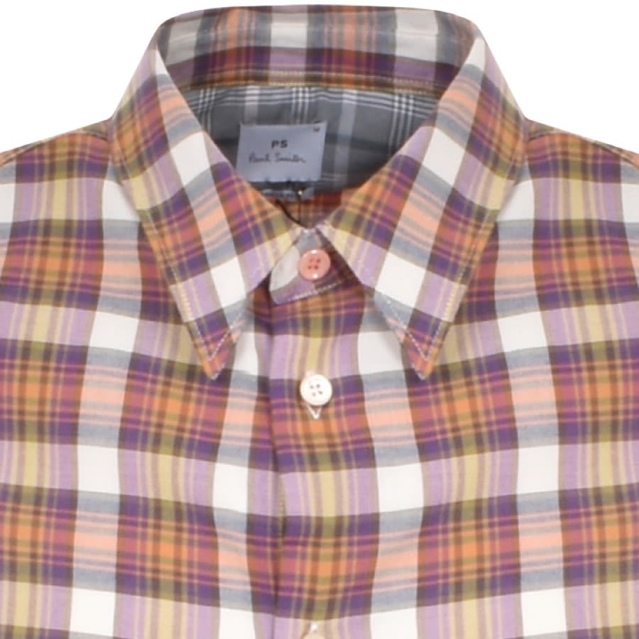 Image number 3 for Paul Smith Check Long Sleeve Shirt Purple