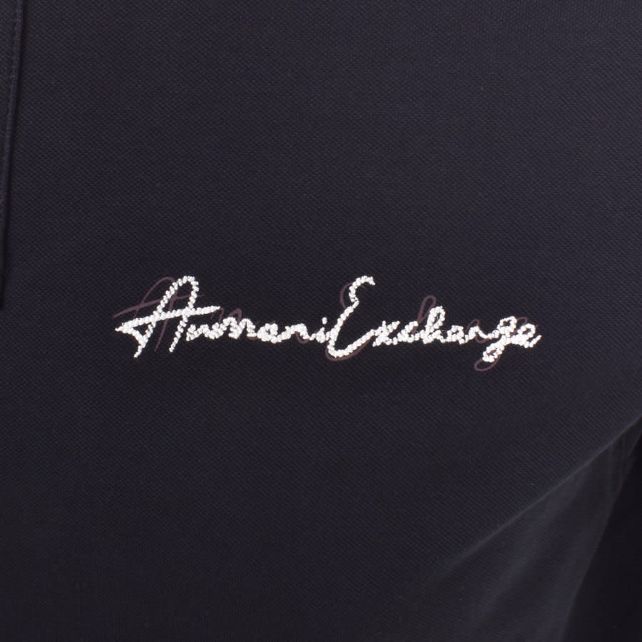 Armani Exchange Short Sleeved Polo T Shirt Navy Mainline