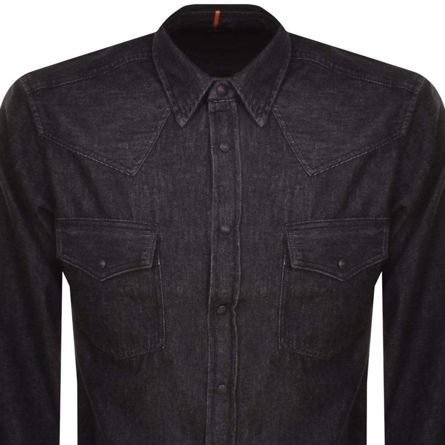 Image number 2 for BOSS Lebop Denim Overshirt Jacket Black