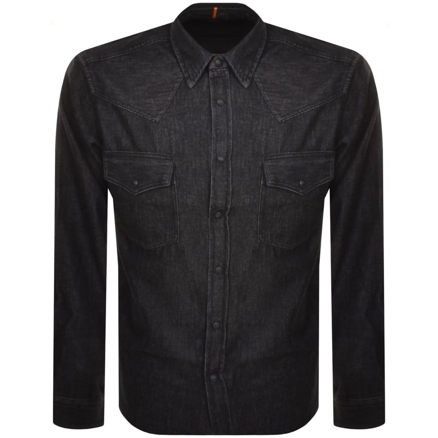 Image number 1 for BOSS Lebop Denim Overshirt Jacket Black