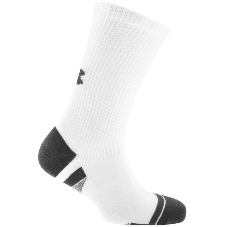 Image number 2 for Under Armour 3 Pack HeatGear Crew Socks White