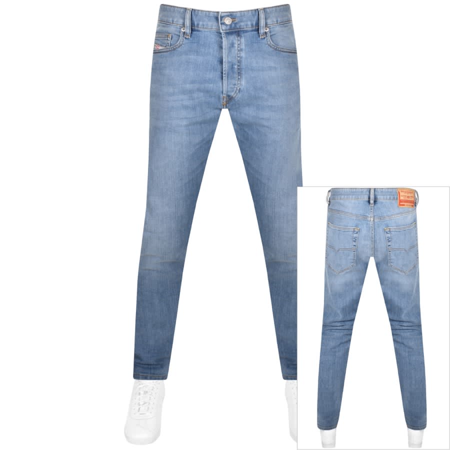Image number 1 for Diesel D Luster Slim Fit Light Wash Jeans Blue
