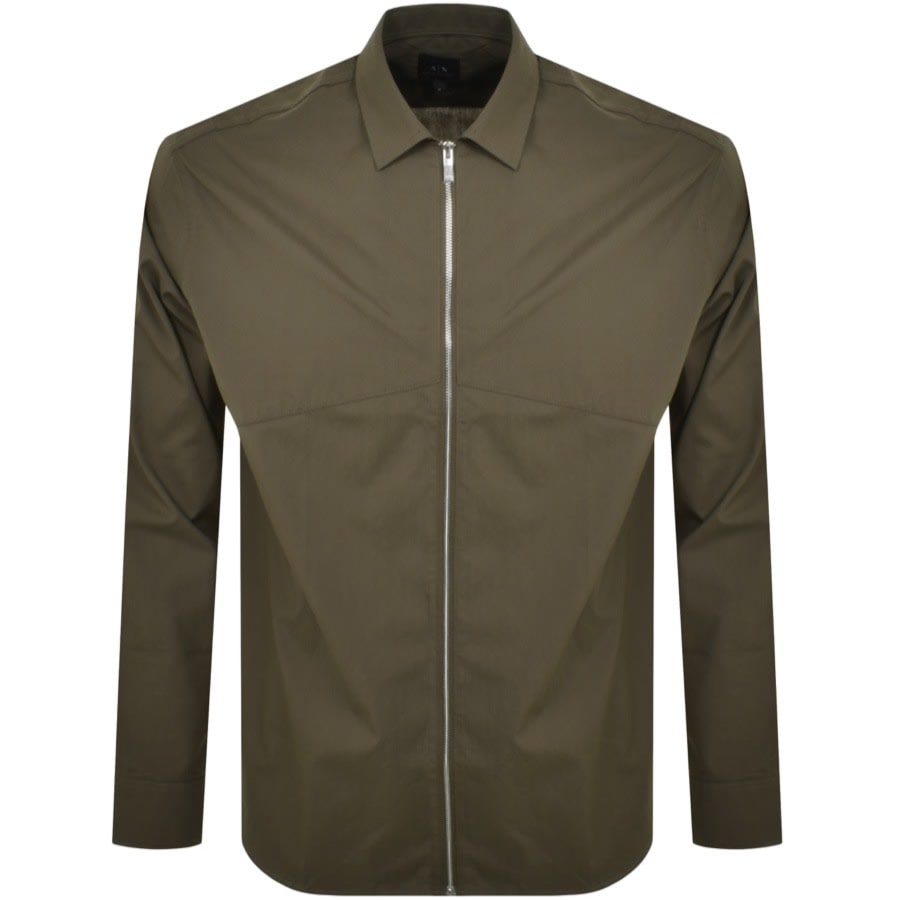 Image number 1 for Armani Exchange Long Sleeve Shirt Khaki