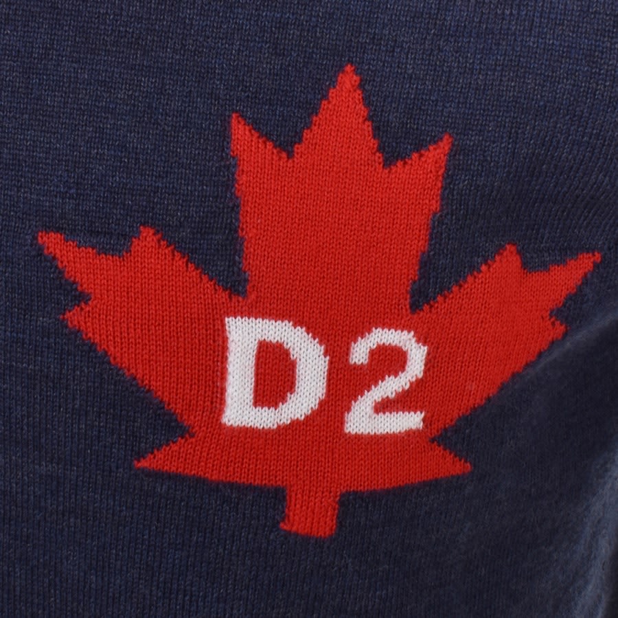 Image number 3 for DSQUARED2 Logo Knit Jumper Navy