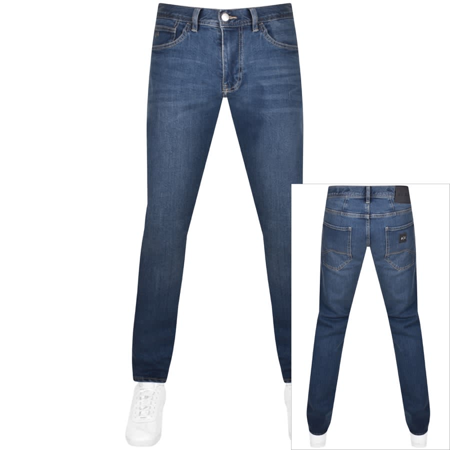 Image number 1 for Armani Exchange J16 Straight Fit Jeans Blue