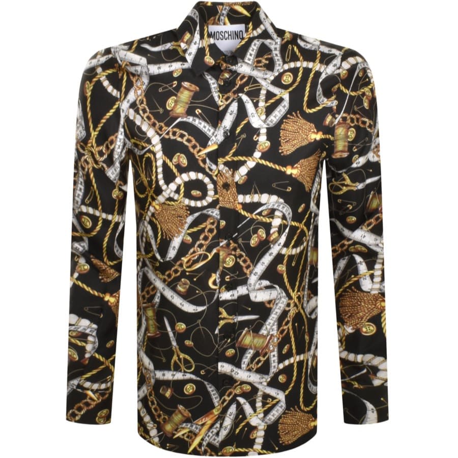 Image number 1 for Moschino Long Sleeve Fantasy Print Shirt Black