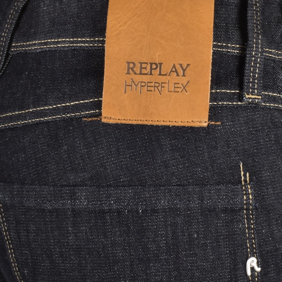 Image number 3 for Replay Anbass Slim Fit Dark Wash Jeans Navy