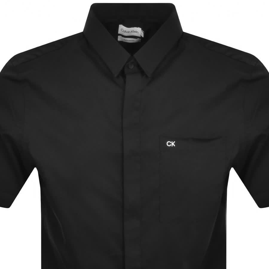 Image number 2 for Calvin Klein Short Sleeve Poplin Shirt Black