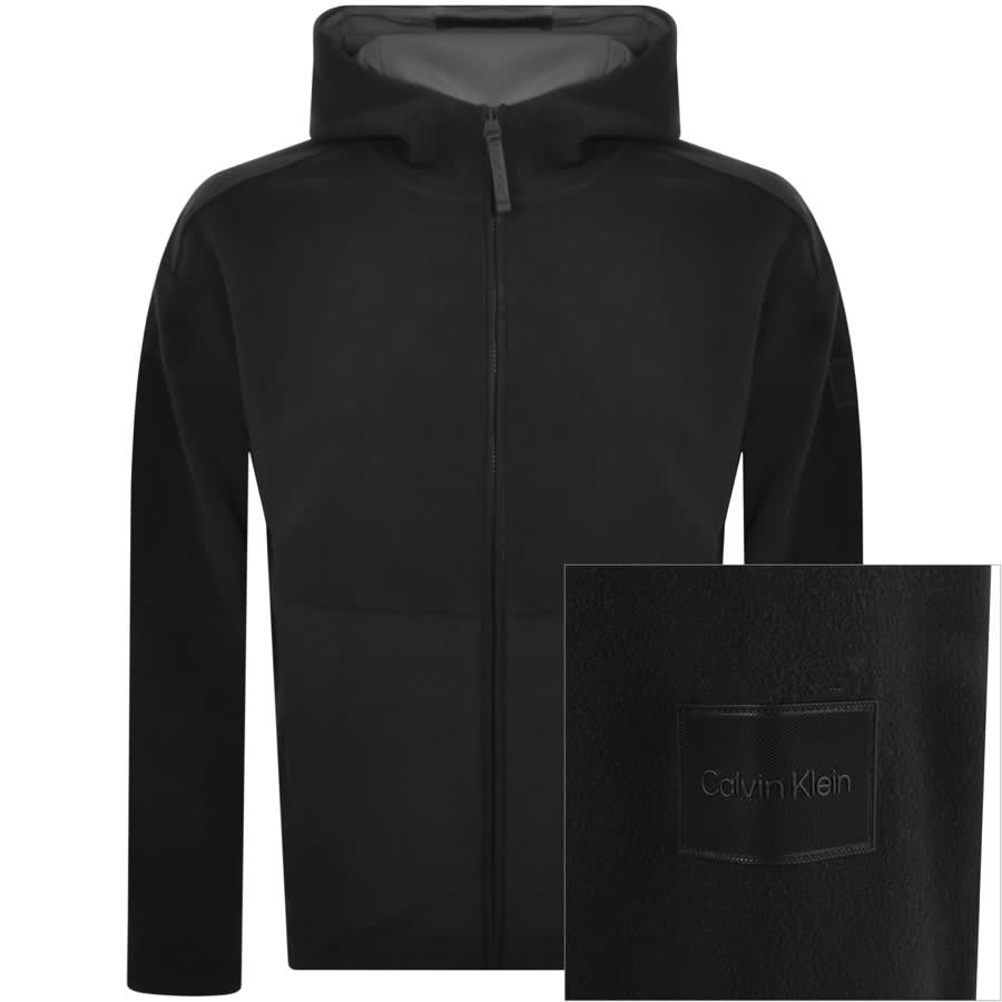 Image number 1 for Calvin Klein Bonded Fleece Jacket Black