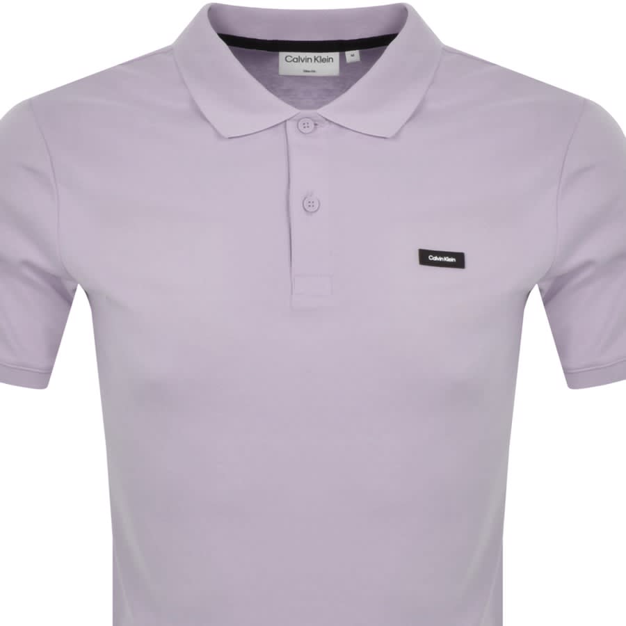 Image number 2 for Calvin Klein Pique Slim Fit Polo T Shirt Purple