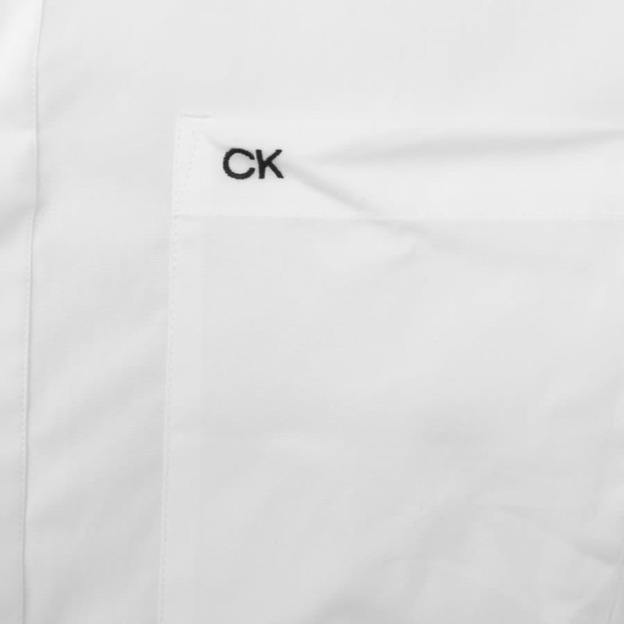 Image number 3 for Calvin Klein Poplin Stretch Modern Shirt White