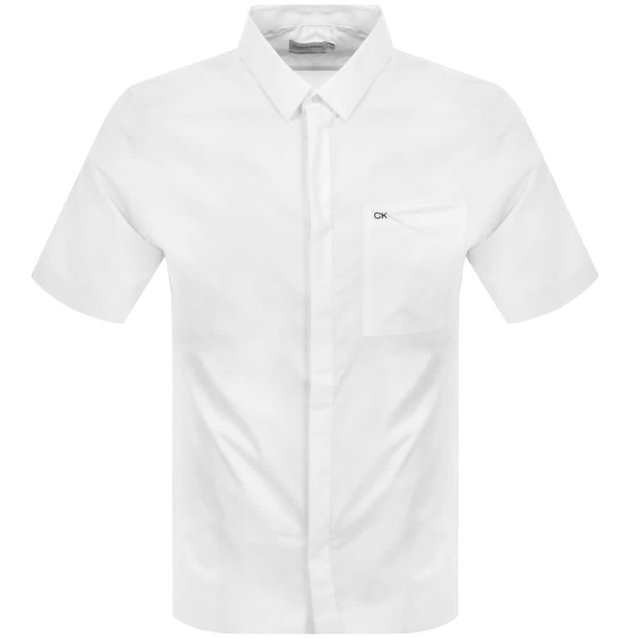 Image number 1 for Calvin Klein Poplin Stretch Modern Shirt White